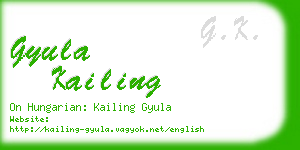 gyula kailing business card